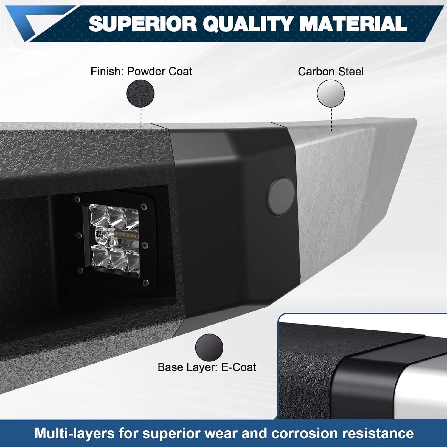 2014 - 2018 Tundra Steel Front Bumper With LED Lights - Image 7