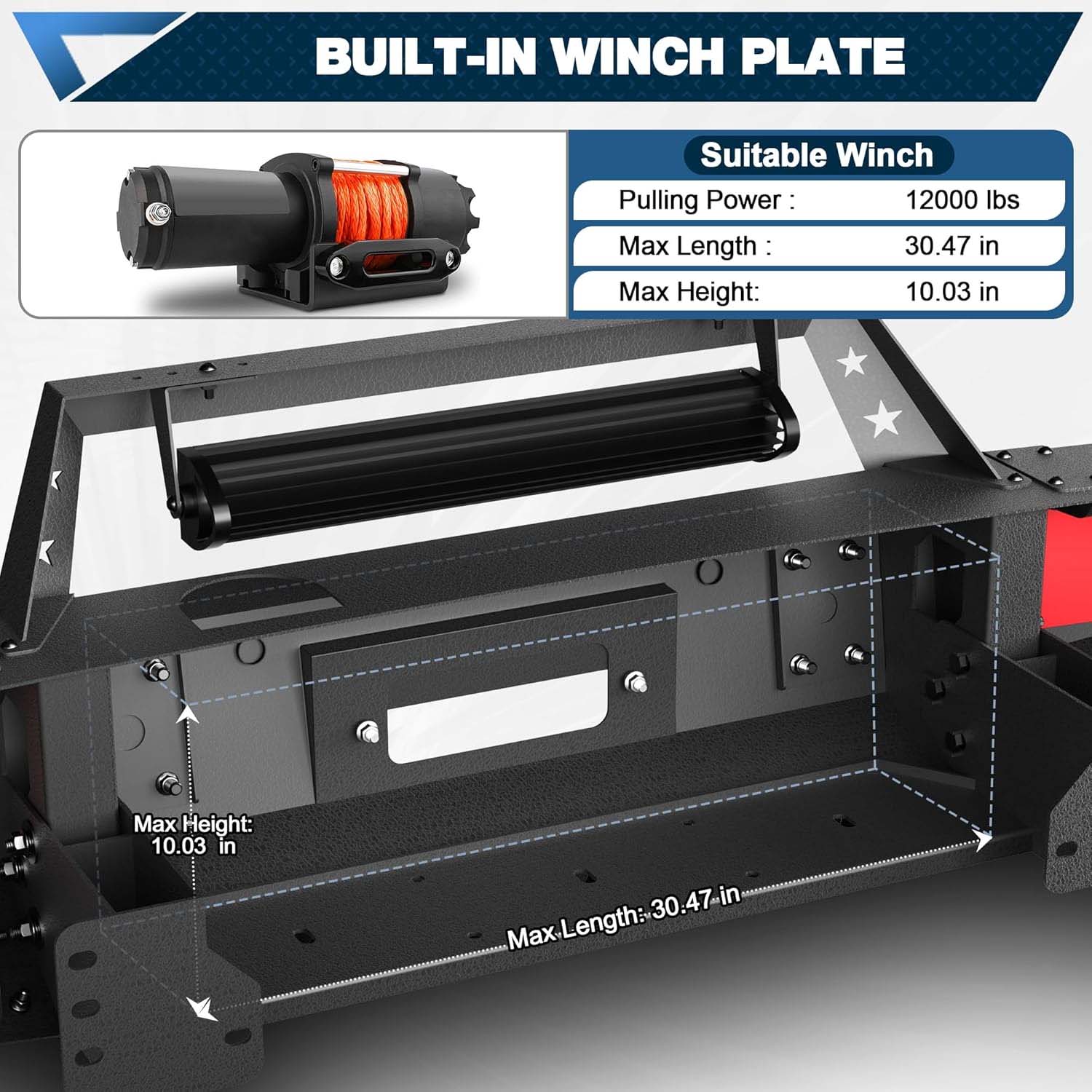 2014 - 2018 Tundra Steel Front Bumper With LED Lights - Image 6