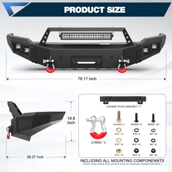 Mounting hardware for 2014–2015 GMC Sierra 1500 heavy-duty front bumper
