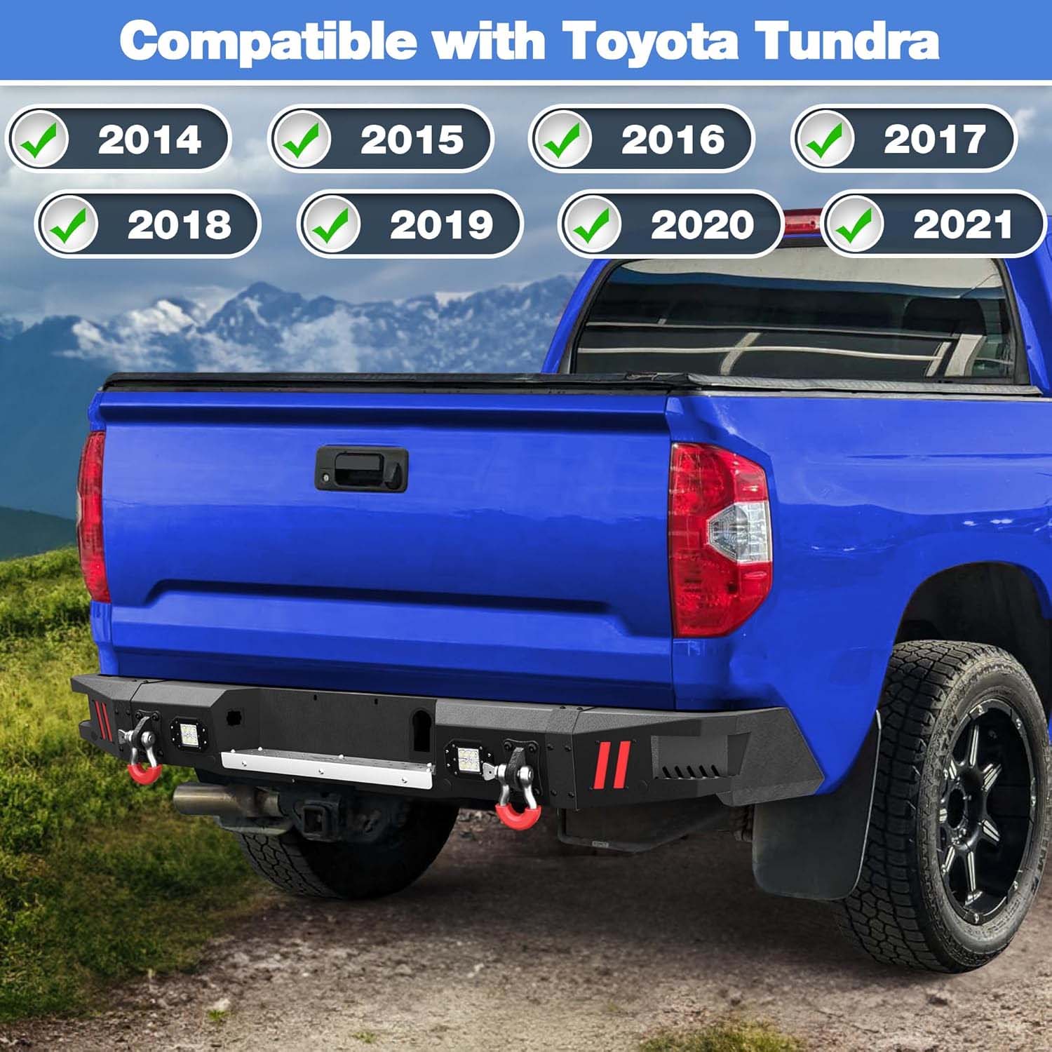 2014 - 2021 Toyota Tundra Rear Steel Bumper - Image 8