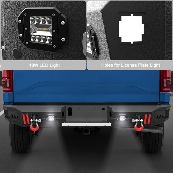 2015 - 2017 Ford F-150 Steel Rear Bumper With LED Lights (Excluding Raptor) - Image 5