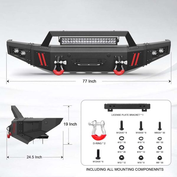 F-150 Truck Front Bumper and LED Lights fit Ford 2015-2017 F150 (Excluding Raptor) - Image 3