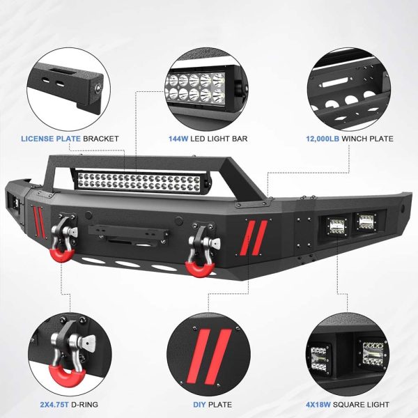 F-150 Truck Front Bumper and LED Lights fit Ford 2015-2017 F150 (Excluding Raptor) - Image 5