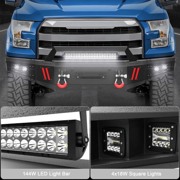 F-150 Truck Front Bumper and LED Lights fit Ford 2015-2017 F150 (Excluding Raptor) - Image 6