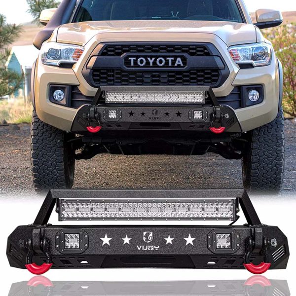 2016 - 2023 Toyota Tacoma Steel Front Bumper With LED Lights - Image 2