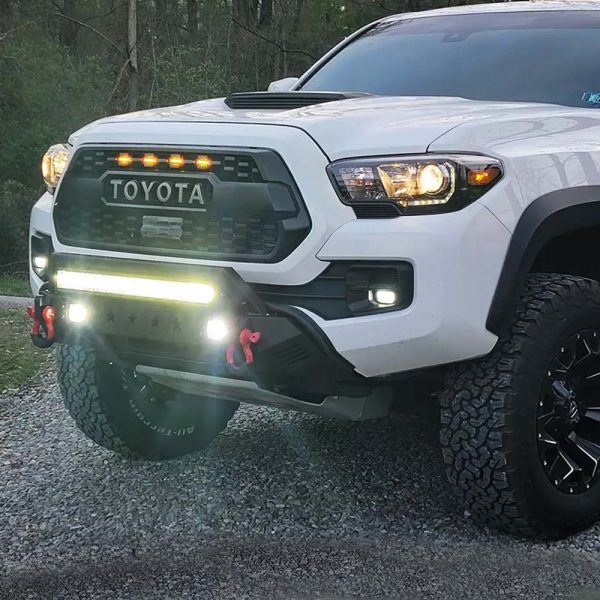 2016 - 2023 Toyota Tacoma Steel Front Bumper With LED Lights - Image 4