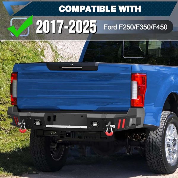 2017 - 2025 Ford F250/F350/F450 Steel Rear Bumper W/ LED Lights - Image 8