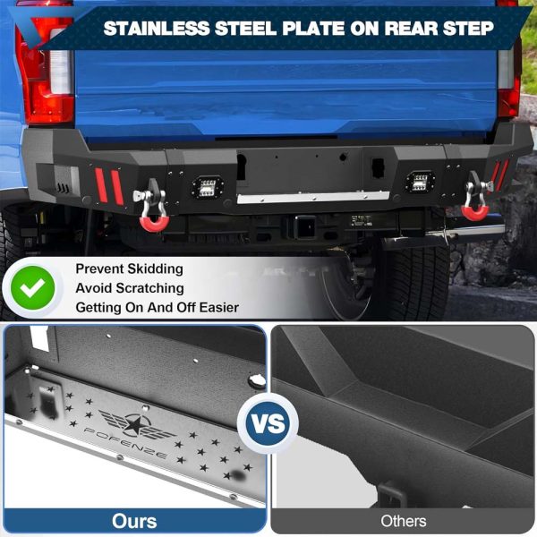 2017 - 2025 Ford F250/F350/F450 Steel Rear Bumper W/ LED Lights - Image 6