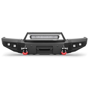Heavy-duty steel front bumper with winch plate for 2017–2022 Ford F250 F350