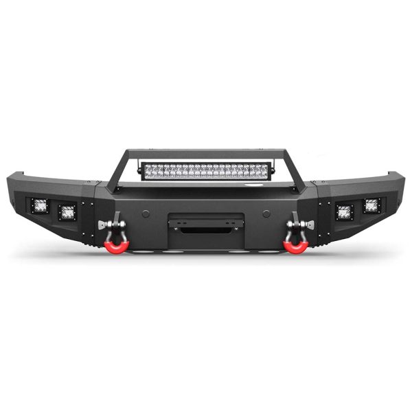 Heavy-duty steel front bumper with winch plate for 2017–2022 Ford F250 F350