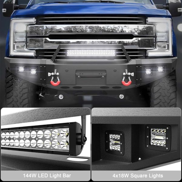 2017 - 2022 Ford F250/F350/F450 Steel Front Bumper W/ LED Lights - Image 4
