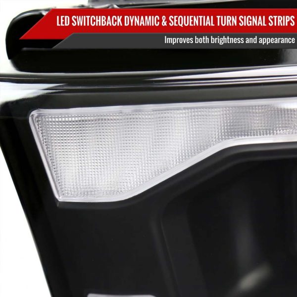 2019-2024 Dodge RAM 2500/3500/4500/5500 Switchback Sequential LED Turn Signal Projector Headlights (Matte Black Housing/Clear Lens) - Image 4