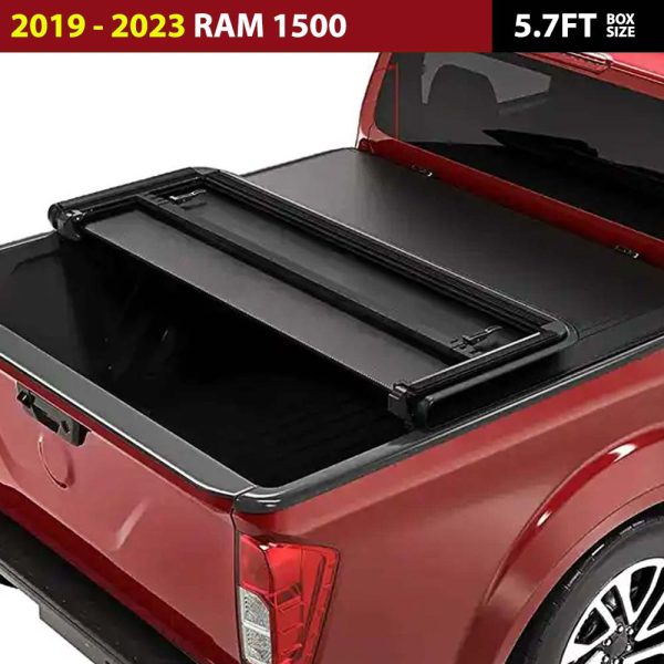 3-Fold Soft Tonneau Cover for 2019 - 2023 Dodge RAM 1500 New Body Style (5.7ft Box)