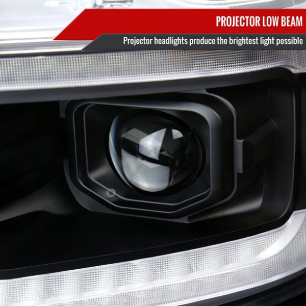 2019-2022 Dodge RAM 1500 Switchback Sequential LED Turn Signal Projector Headlights (Matte Black Housing/Clear Lens) - Image 3