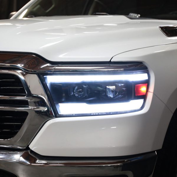 2019-2022 Dodge RAM 1500 Switchback Sequential LED Turn Signal Projector Headlights (Matte Black Housing/Clear Lens) - Image 7