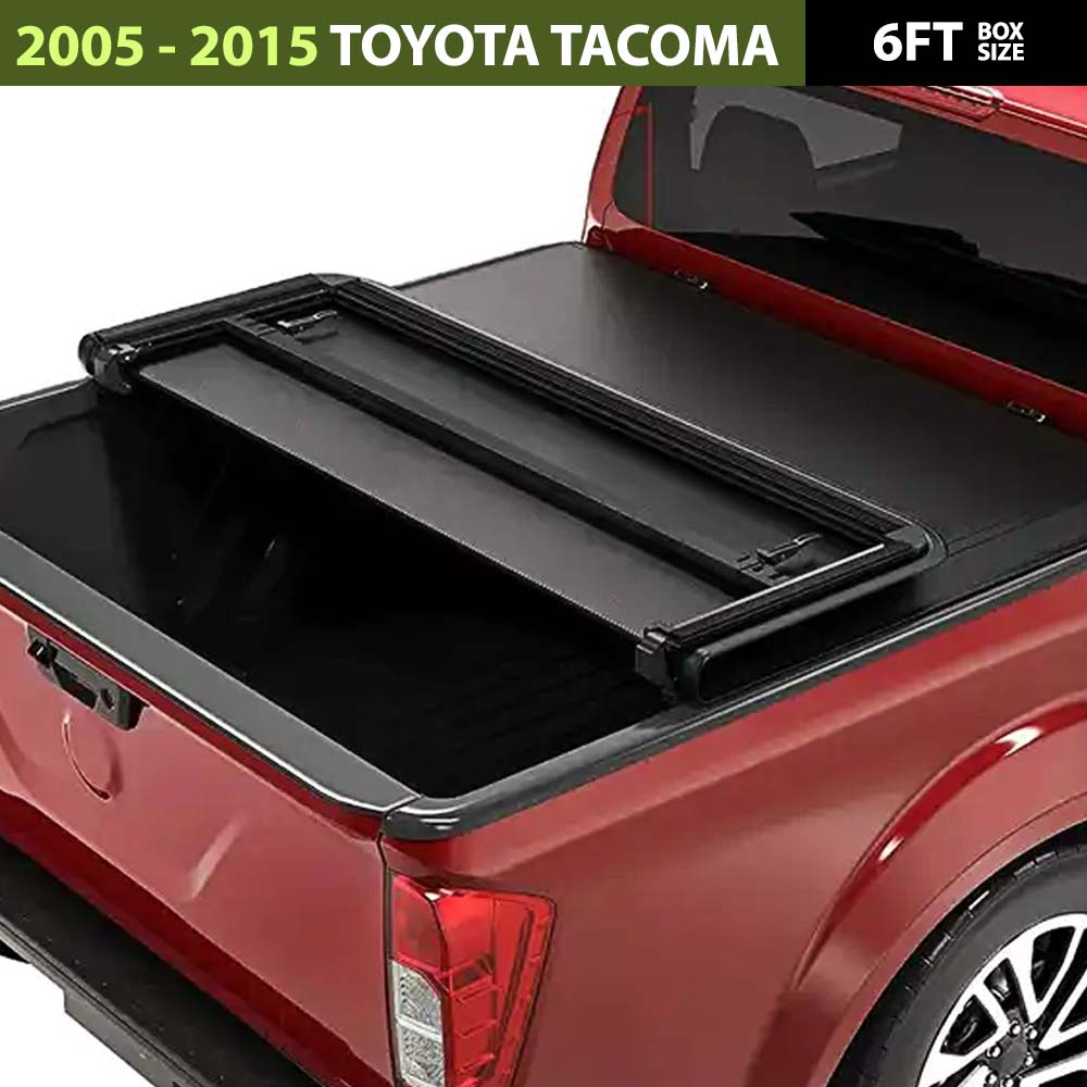 3-Fold Soft Tonneau Cover for 2005 – 2015 Toyota Tacoma (6ft Box)