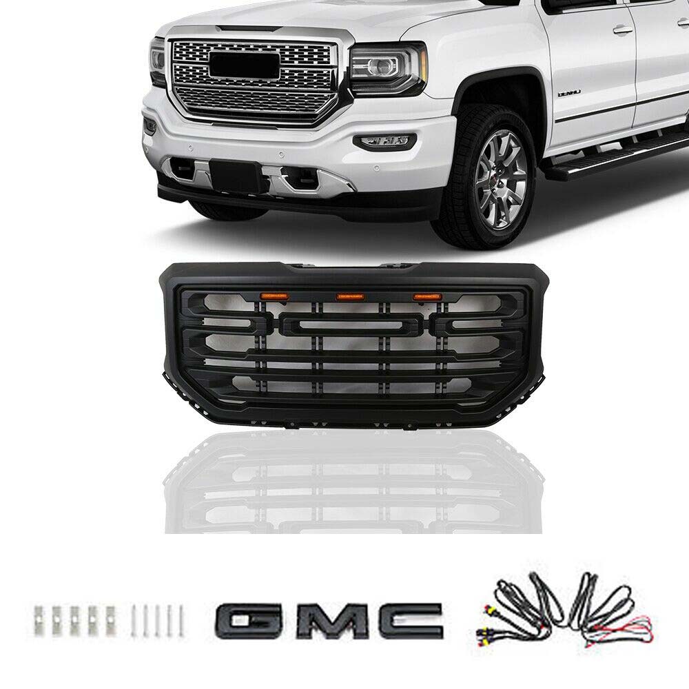 2016-2018 GMC Sierra 1500 Front Upper Grille With Lights & Letters