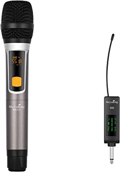 MicrocKing Wireless Microphone Wireless System Dynamic Handheld Mic with Rechargeable