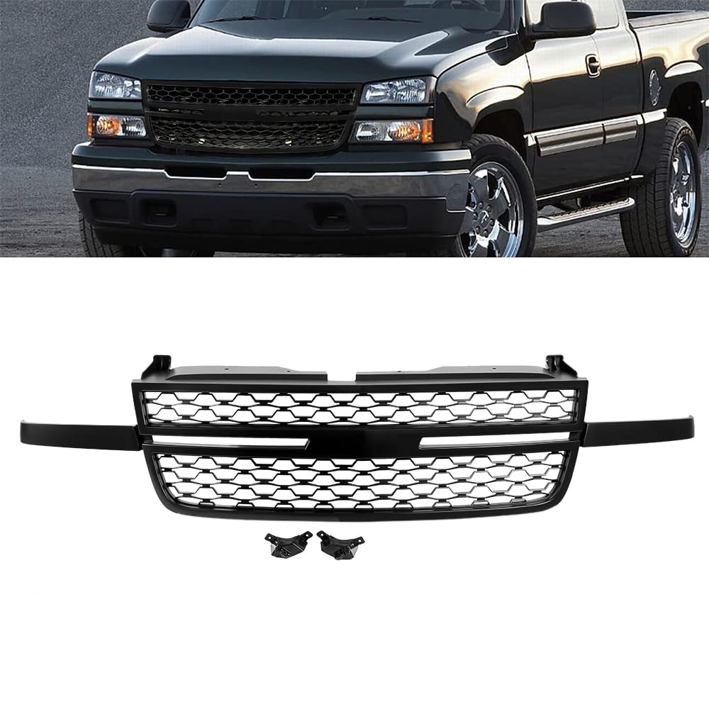 NEW Grille Compatible With 2005-2007 Silverado 1500 2500 3500 With Lights