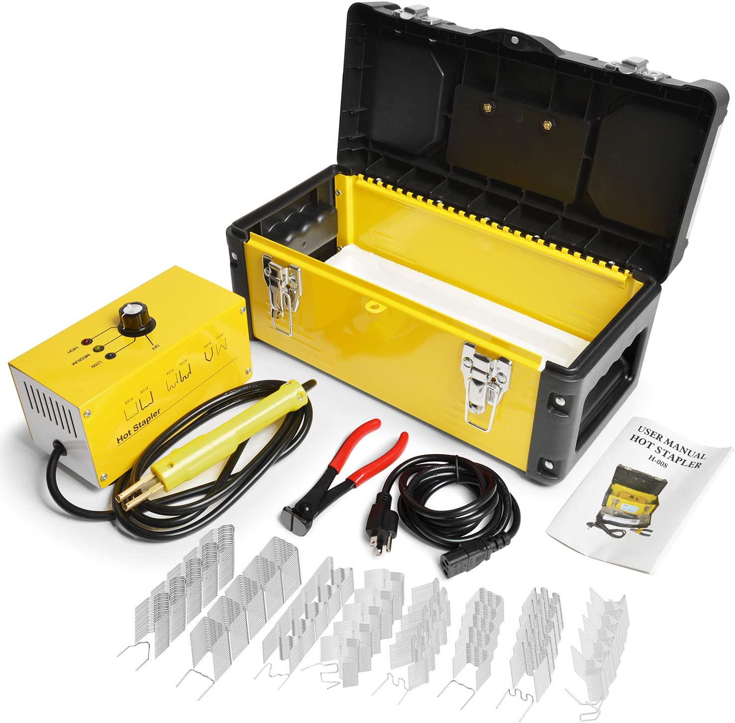 Plastic Welder Hot Stapler Kit with 800PCS Hot Staples, 110V Bumper Crack Repair Welding Machine Set