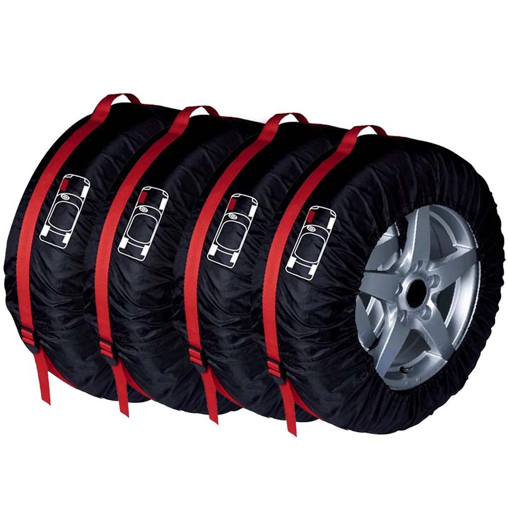 Tire Cover 24in Diameter Foldable Spare Tire Covers Protection Covers Storage Bags Wheel Cover for Car Off Road Truck Set of 4