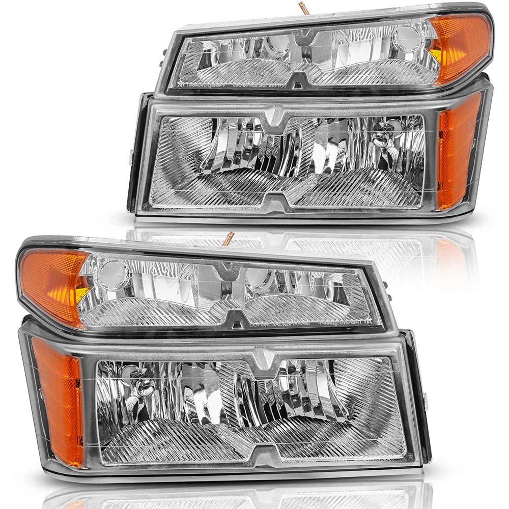 Headlight Assembly Compatible with 2004-2012 Chevy Colorado/GMC Canyon Chrome Housing