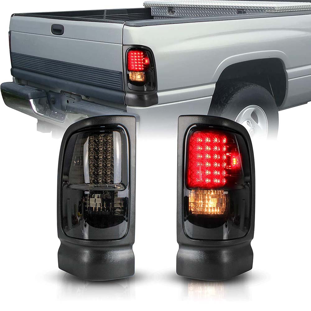 LED Tail Lights for Dodge RAM 1500 94-01 / 2500 3500 94-02 Smoke Black