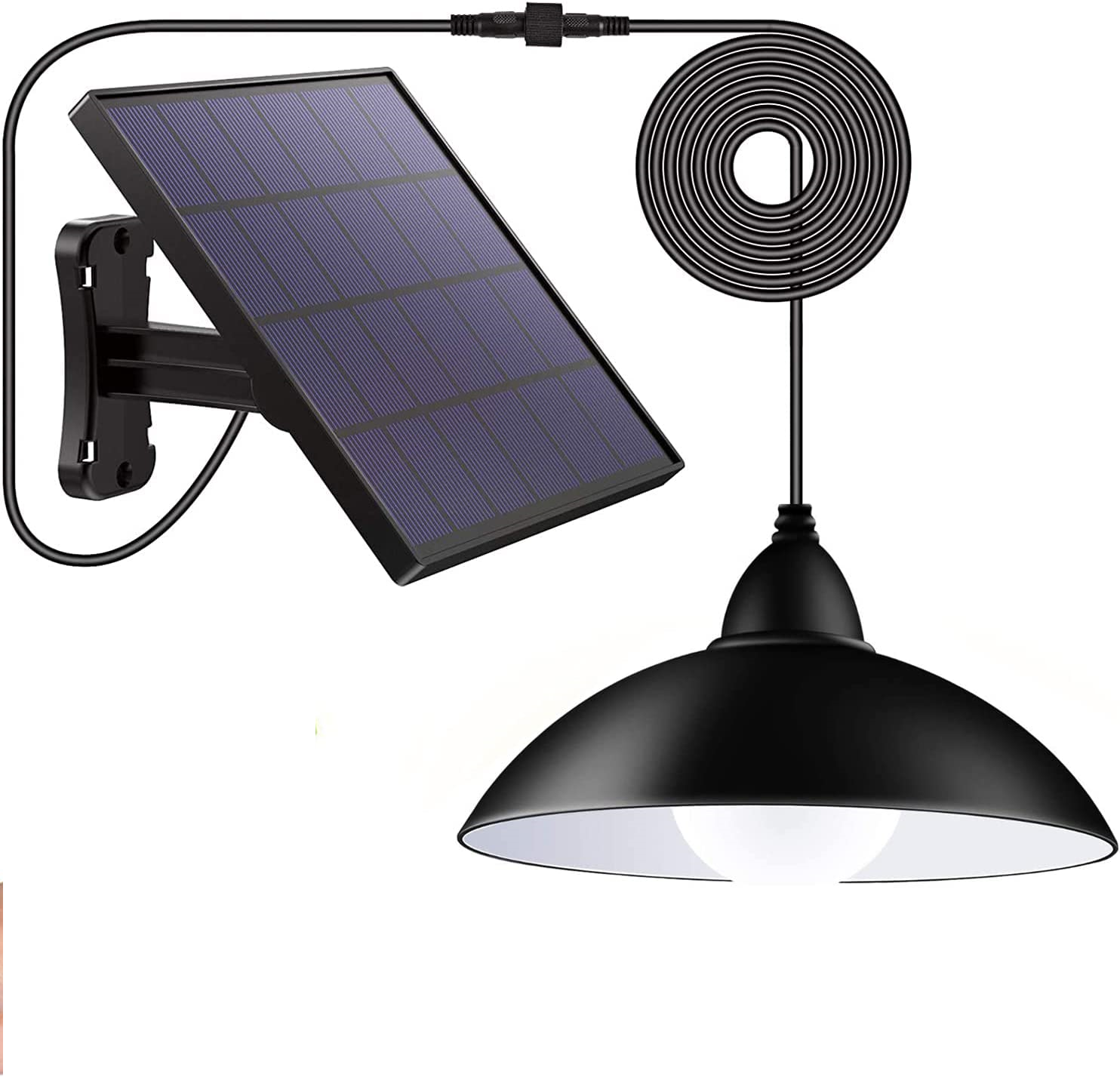 Solar Powered Hanging Pendant Lamp with Remote Control Outdoor Shed Lights – Cool White