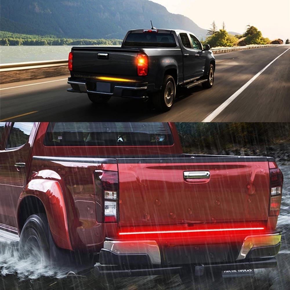 60″ Inch Truck Tailgate LED Strip Light Bar Triple Row 5-Function with Reverse Brake Turn Signal