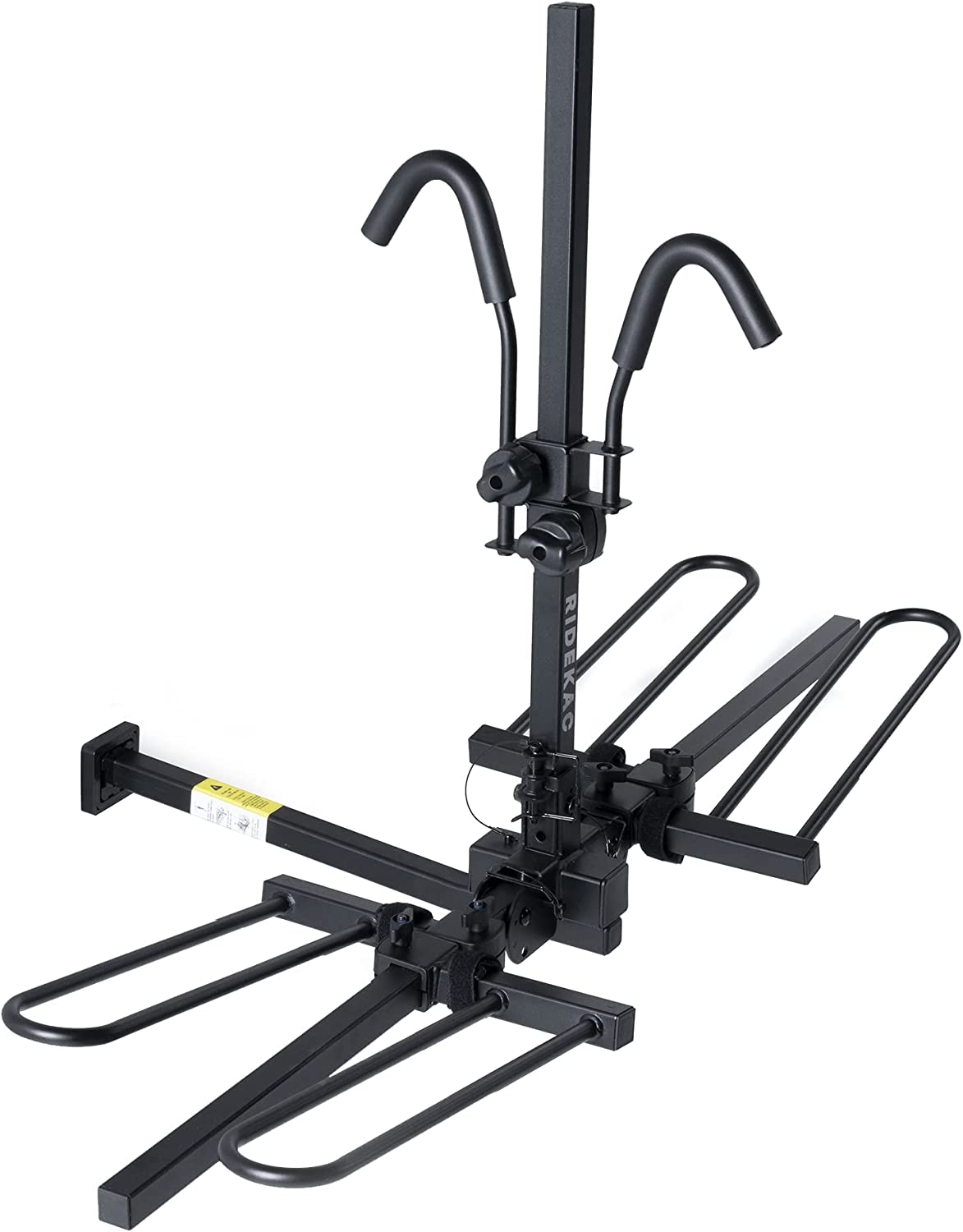 KAC E2 1.25″ and 2″ Hitch Mounted Rack 2-Bike Platform Style Carrier for Standard and Fat Tire Bicycles – 2 Bikes X 30 lbs (60 lbs Total) Heavy Weight Capacity – Hitch Adapter Included