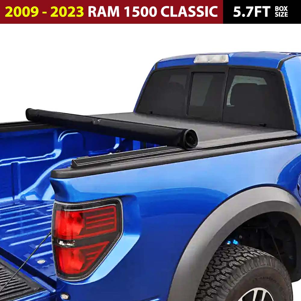 Soft Roll Up Tonneau Cover for 2009 – 2022 Dodge RAM 1500 Classic Style Body (5.7ft Box)