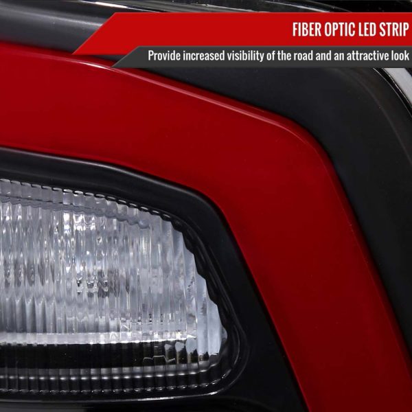 2009-2018 Dodge RAM 1500/2019-2022 RAM 1500 Classic/2010-2018 RAM 2500 3500 Red LED Bar Tail Lights (Matte Black Housing/Clear Lens) - Image 5