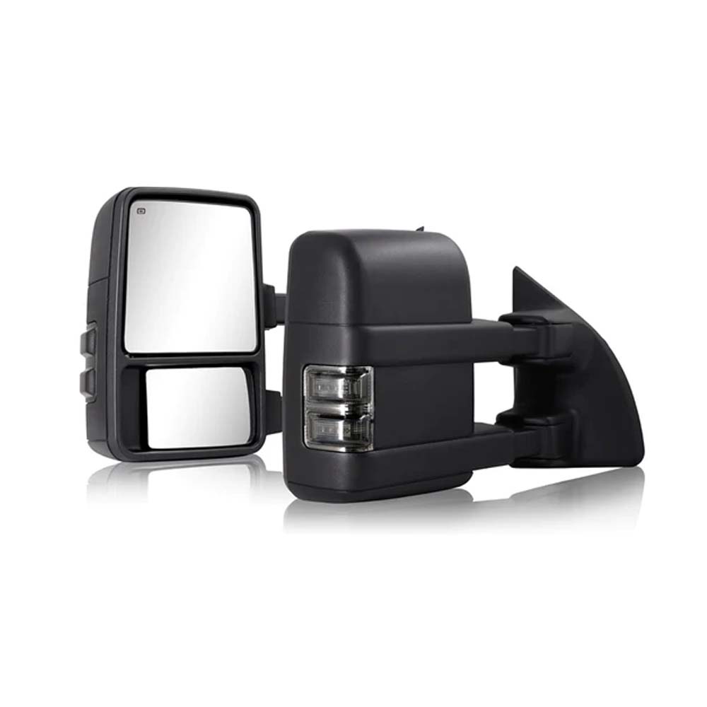 TOWING MIRRORS FOR F250 F350 F450 F550 SUPER DUTY TRUCK 2008-2016 SMOKE LENS