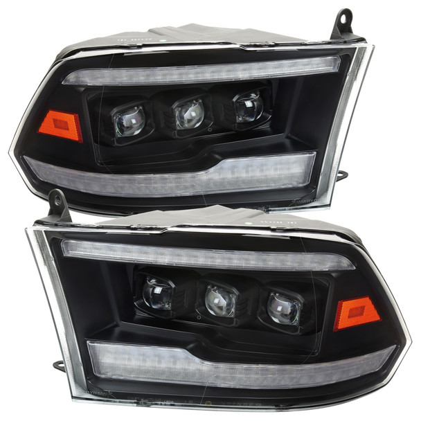 2009-2018 Dodge RAM 1500 / 2019 RAM Classic / 2010-2018 RAM 2500 3500 Switchback Sequential Full LED Projector Headlights