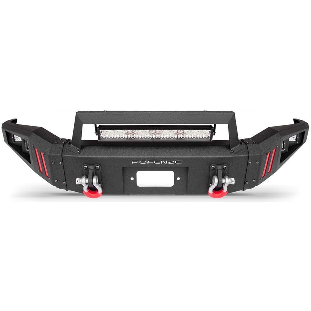 2007 – 2013 Tundra Front Steel Bumper With LED Lights and Winch Plate