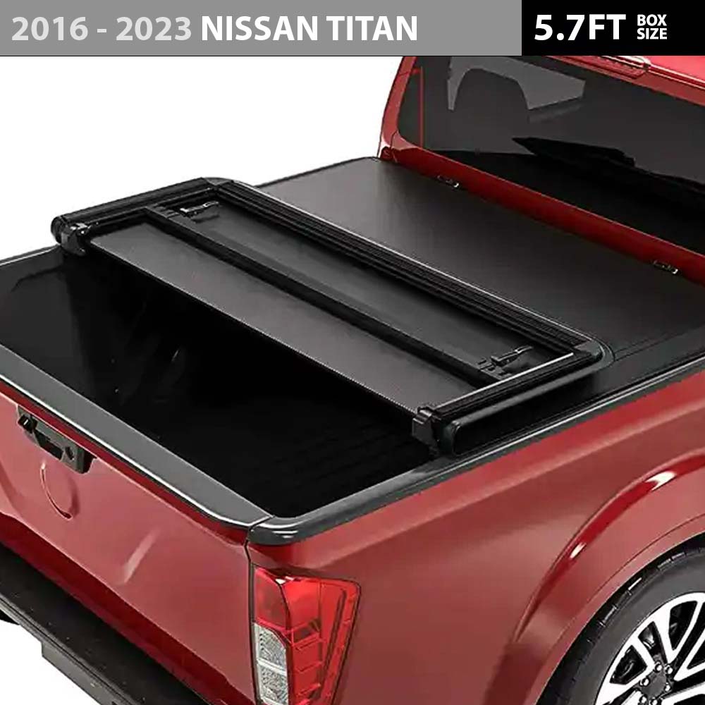 3-Fold Soft Tonneau Cover for 2016 – 2023 Nissan Titan (5.7ft Box)