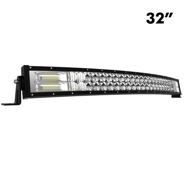 32 inch 405W Curved Triple Row 7D Led Work Light Bar Spot Flood Combo Beam DC 12V-24V 6000k Off Road Vehicles 4x4 Atvs Utvs