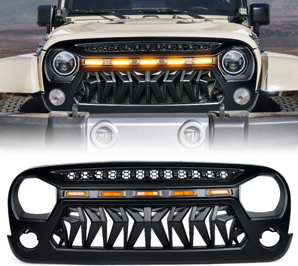 2007 - 2018 Jeep Wrangler JK Grille w/ LED - Image 2