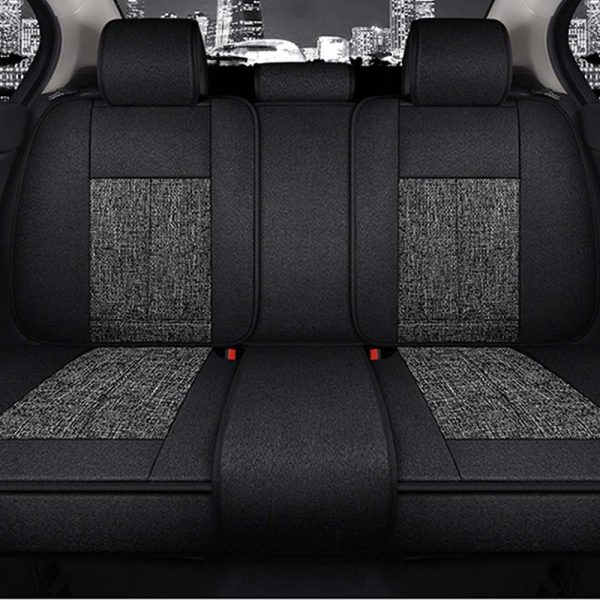 Universal 5 Seat Car Cover Brown Fabric Seat Cover - Image 4