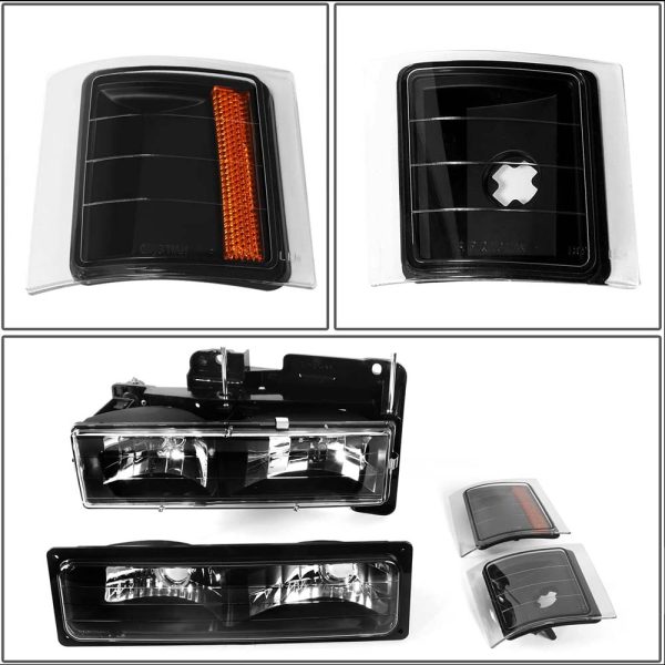 1994-1998 Chevy C10 C/K Blazer Suburban Tahoe Headlights Assembly with Bumper Light and Corner Lamp - Image 3