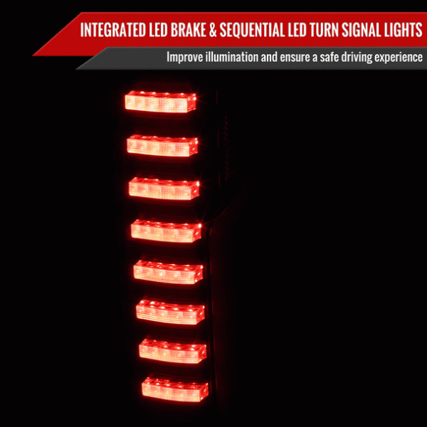 2015-2017 Ford F-150 Sequential Turn Signal Animated Red LED Bar Tail Lights - Image 3