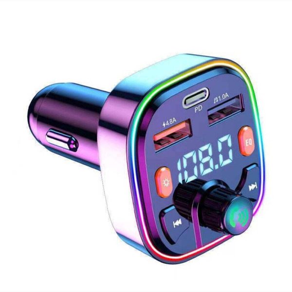 Car Bluetooth FM Transmitter W/ C-type and USB Ports