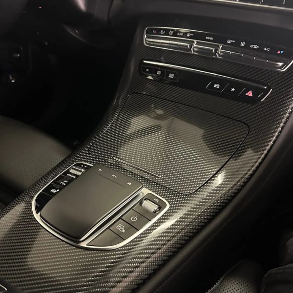 Glossy Spiral Black Carbon Fiber Vinyl Wrap - Image 2