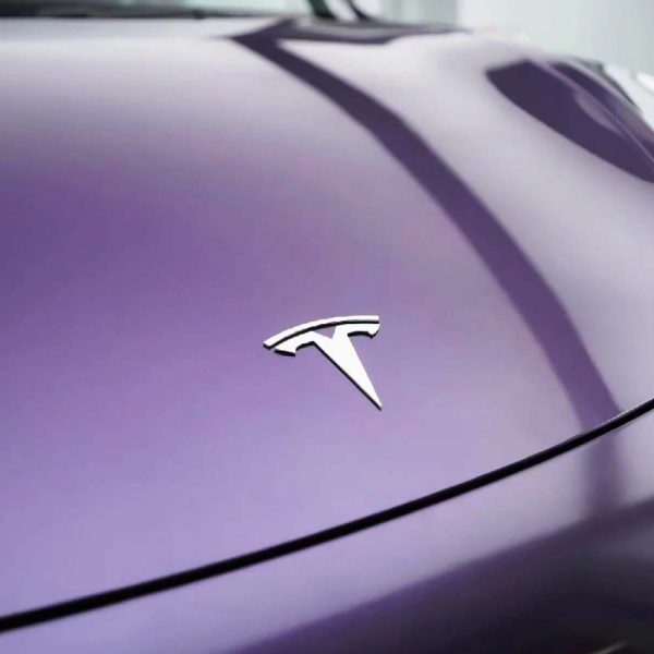 Glossy Metallic Violet Gray Vinyl Wrap - Image 3