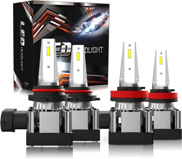 9005/HB3 High Beam H11/H9/H8 Low Beam LED Headlight Bulbs Combo Packages with Fan,9S Series Conversion Kit - Image 3