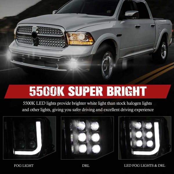 LED Bumper fog Light for 2013 - 2018 Dodge Ram 1500 - Image 2