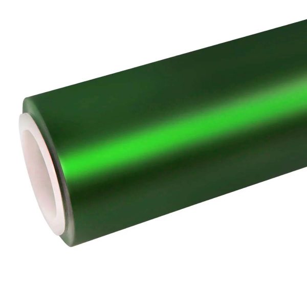 Satin Chrome Metal Green Vinyl Wrap