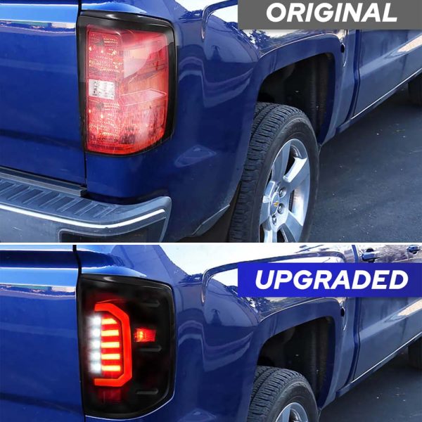 Tail Lights For 2007-2013 Chevrolet Silverado LED DRL Turn Signal Rear Brake Smoked L+R - Image 5