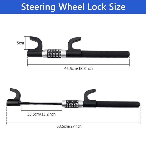 Universal Steering Wheel Lock 5 Digit Combination Anti Theft - Image 4