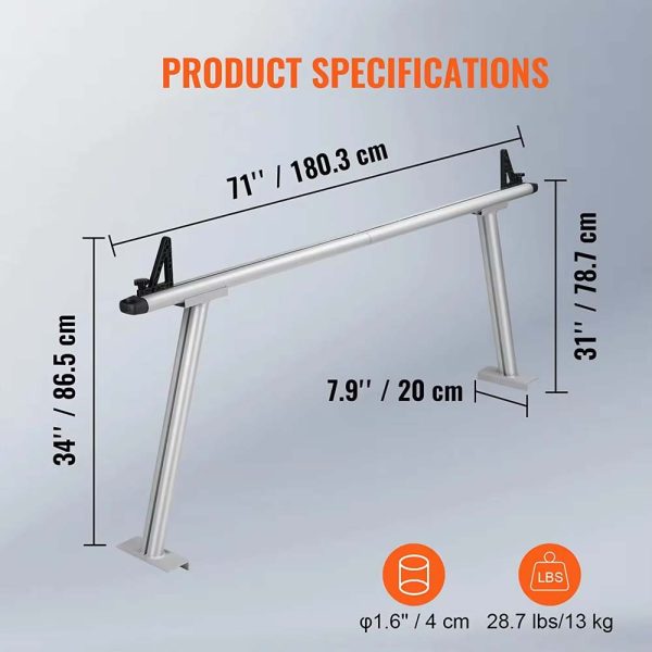 Universal Adjustable Aluminum Truck Bed Rack with 800lbs Capacity - Image 5